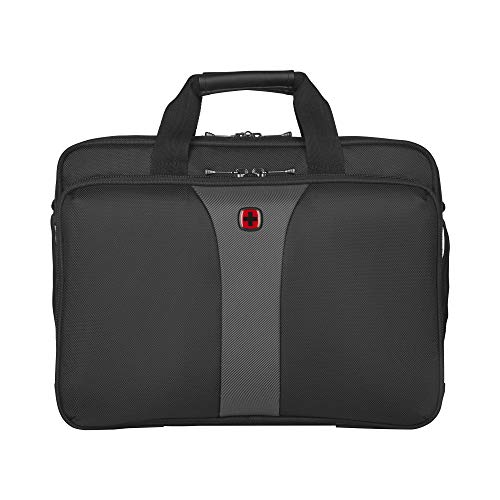 WENGER Legacy 16 Aktentasche, Laptoptasche zum Umhängen, Notebook bis 16 Zoll, 15 l, Damen Herren, Büro Business Uni Schule, Schwarz/Grau von WENGER