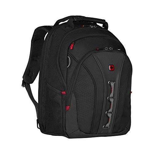 WENGER Legacy Laptop-Rucksack, Notebook bis 16 Zoll, 24 l, Damen Herren, Business Uni Schule Reisen, Schwarz/Grau von WENGER