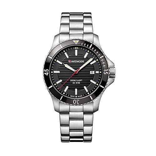 Wenger Unisex Analog Quarz Uhr mit Edelstahl Armband 01.0641.118 von WENGER