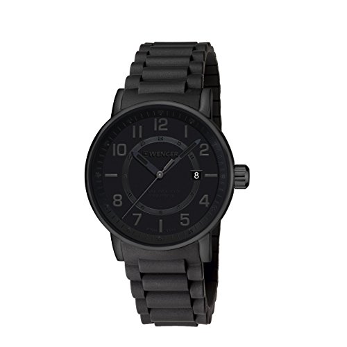 Wenger Unisex Analog Quarz Uhr mit Silikon Armband 01.0341.112 von WENGER