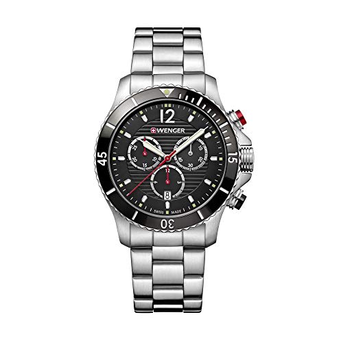 Wenger Unisex Chronograph Quarz Uhr mit Edelstahl Armband 01.0643.109 Wenger Unisex Chronograph Quarz Uhr mit Edelstahl Armband 01.0643.109 von WENGER