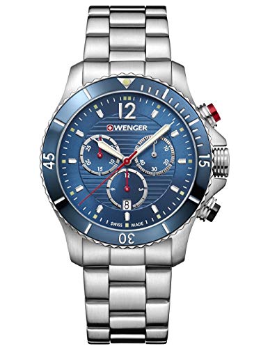 Wenger Unisex Chronograph Quarz Uhr mit Edelstahl Armband 01.0643.111 von WENGER