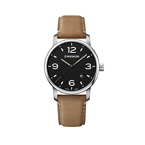 Wenger Unisex Erwachsene Analog Quarz Uhr mit Leder Armband 01.1741.117 Wenger Unisex Erwachsene Analog Quarz Uhr mit Leder Armband 01.1741.117 von WENGER