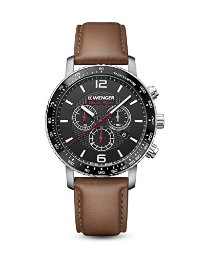 Wenger Unisex ErwachseneArmbanduhr Chronograph Quarz Leder 01.1843.104 von WENGER