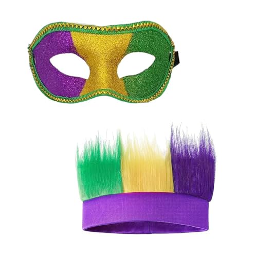 2 x pelziges Stirnband + halbes Set, lustiges Halloween-Stirnband, Persönlichkeit, Karneval, Party, Ostern, Weihnachten, Unisex, Stirnband, Festival, Herren, Festival, für Erwachsene, Festival für von WENGU