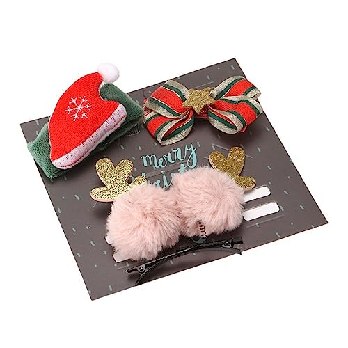 Haarreif für Feiertage, Party, Rentiergeweih, Kreis, Urlaubsparty, Erwachsene, Kinder, Haarnadeln, Geschenkset, Haarschmuck für Weihnachten, Haarnadel-Set für Kinder, 4 Stück von WENGU