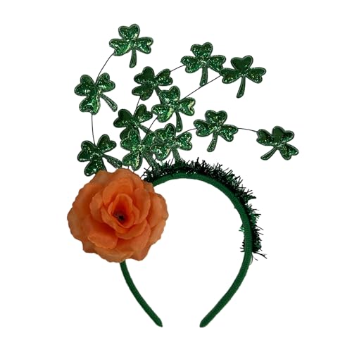 Karnevals-Blume-Kleeblatt-Haarreif, auffällig, Patricks-Tag, Stirnband, Weihnachtsfeier, Kopfbedeckung für Teenager, irische Stirnbänder für Damen, irische Stirnbänder für Mädchen, irische Stirnbänder von WENGU