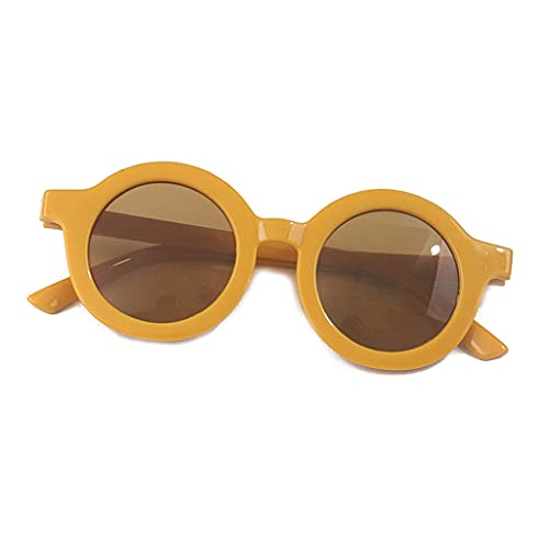 WENGU Kinder-Sonnenbrille in Bonbonfarben, runde Brille, Unisex, Persönlichkeits-Sonnenbrille, UV-Schutz, Kinderbrille, Unisex, 2 Stück, Orange von WENGU