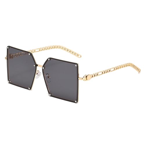 WENGU Rahmenlose Sonnenbrille, Vintage-Sonnenbrille, randlos, rechteckig, rahmenlos, Y2K, quadratisch, UV-Sonnenbrille, Strand-Sonnenbrille, quadratische Sonnenbrille, e von WENGU