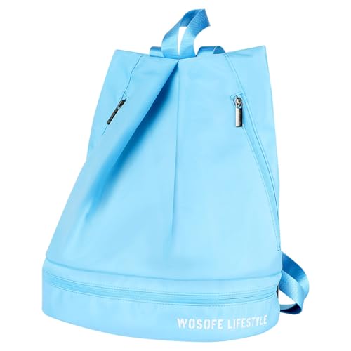 Wasserdichte Reisetasche für Damen und Herren, Golfschuhe, Rucksack, große Sporttasche mit Schuhfach, Reißverschlusstasche, himmelblau von WENGU