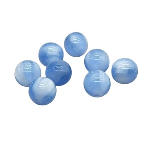 WENH 10/12/16mm Chang Farbe Harz Pulver Runde Perlen for Handgemachte Armband/Ohrring/Halskette DIY Teile. schmuck Finden(Blue,12mm 500Pieces) von WENH