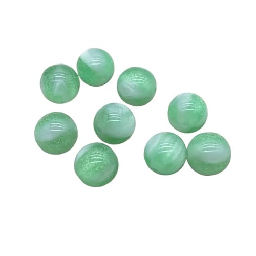 WENH 10/12/16mm Chang Farbe Harz Pulver Runde Perlen for Handgemachte Armband/Ohrring/Halskette DIY Teile. schmuck Finden(Green,16mm 200Pieces) von WENH