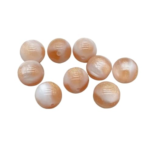 WENH 10/12/16mm Chang Farbe Harz Pulver Runde Perlen for Handgemachte Armband/Ohrring/Halskette DIY Teile. schmuck Finden(Orange,16mm 200Pieces) von WENH