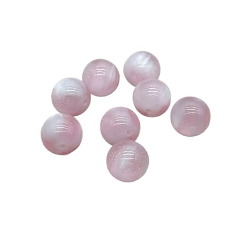 WENH 10/12/16mm Chang Farbe Harz Pulver Runde Perlen for Handgemachte Armband/Ohrring/Halskette DIY Teile. schmuck Finden(Pink,16mm 200Pieces) von WENH