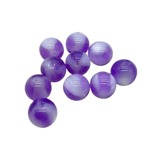WENH 10/12/16mm Chang Farbe Harz Pulver Runde Perlen for Handgemachte Armband/Ohrring/Halskette DIY Teile. schmuck Finden(Purple,10mm 1000Pieces) von WENH