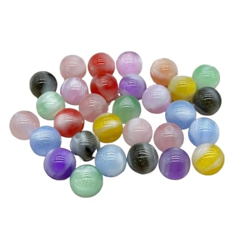 WENH 10/12/16mm Chang Farbe Harz Pulver Runde Perlen for Handgemachte Armband/Ohrring/Halskette DIY Teile. schmuck Finden(Random mix,16mm 200Pieces) von WENH