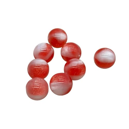 WENH 10/12/16mm Chang Farbe Harz Pulver Runde Perlen for Handgemachte Armband/Ohrring/Halskette DIY Teile. schmuck Finden(Red,16mm 200Pieces) von WENH
