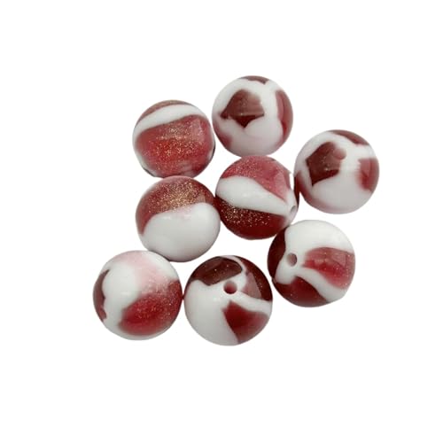 WENH 10/12/16mm Harz Bunte Runde Perlen for Handgemachte Armband/Ohrring/Halskette DIY Teile. schmuck Erkenntnisse & Komponenten(Dark red,12mm 500pcs) von WENH