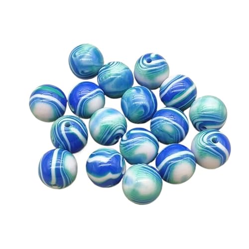 WENH 10/12/16mm Harz Bunte Wirkung Runde Perlen for Handgemachte Ohrring/Halskette DIY Teile. schmuck Erkenntnisse & Komponenten(Blue,12mm 500Pieces) von WENH