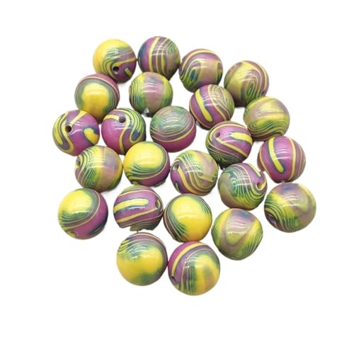 WENH 10/12/16mm Harz Bunte Wirkung Runde Perlen for Handgemachte Ohrring/Halskette DIY Teile. schmuck Erkenntnisse & Komponenten(Green yellow,10mm 1000Pieces) von WENH