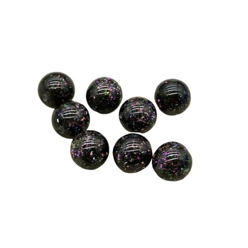 WENH 10/12/16mm Harz Pulver Wirkung Runde Perlen for Handgemachte Armband/Halskette DIY Teile Schmuck Erkenntnisse & komponenten(Black,16mm 200pieces) von WENH