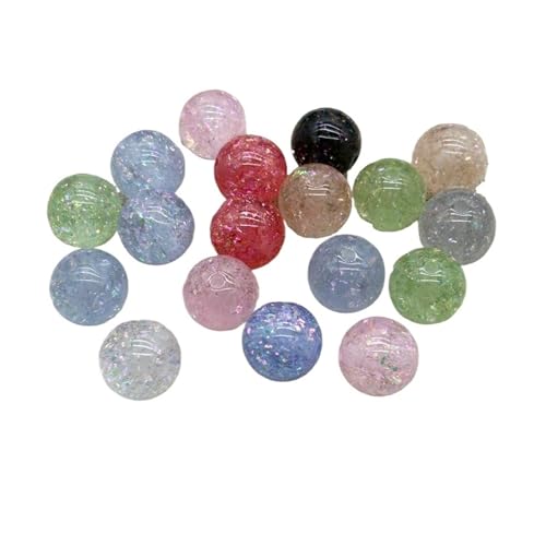 WENH 10/12/16mm Harz Pulver Wirkung Runde Perlen for Handgemachte Armband/Halskette DIY Teile Schmuck Erkenntnisse & komponenten(Random mix,16mm 200pieces) von WENH
