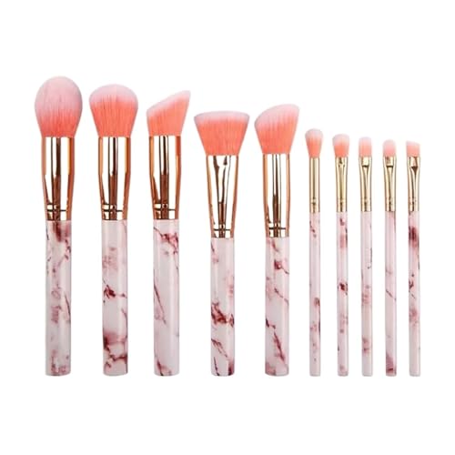 WENH 10-teiliges Make-up-Pinsel-Set aus Marmor, Foundation-Pinsel, Lidschatten, Concealer-Pinsel, Schönheit, kosmetische Make-up-Tools von WENH