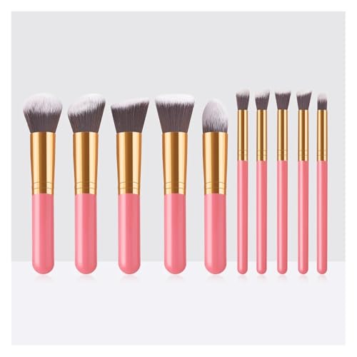 WENH 10-teiliges Make-up-Pinsel-Set for Frauen, professionelle Schönheits-Kosmetik-Tools, Foundation, Rouge, Lidschatten, Lippen-Make-up-Pinsel(Pink gold) von WENH