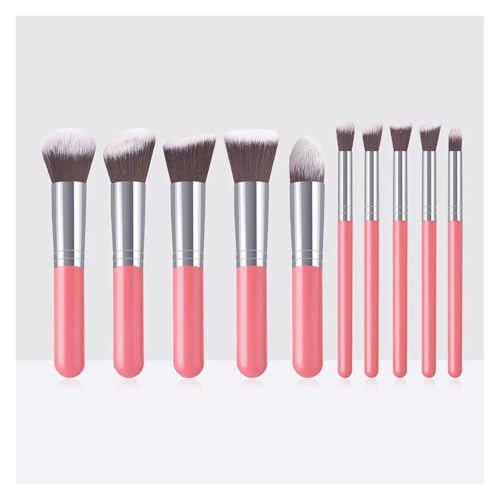 WENH 10-teiliges Make-up-Pinsel-Set for Frauen, professionelle Schönheits-Kosmetik-Tools, Foundation, Rouge, Lidschatten, Lippen-Make-up-Pinsel(Pink silver) von WENH