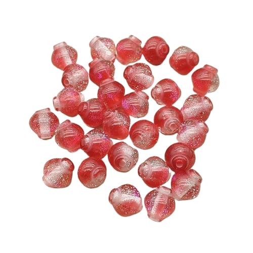 WENH 10mm 500 stücke Harz Pulver Laterne Weihnachten Perlen for Handgemachte Armband/Halskette DIY Teile.(Red) von WENH