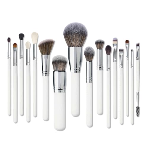 WENH 12/16/26 Pcs Holzgriff Make-Up Pinsel Set Foundation Blush Concealer Lidschatten Augenbrauen Puder Pinsel Make Up Beauty Tools(16 pcs A) von WENH