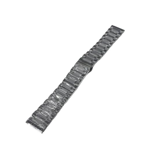 WENH 12 13 14 15 16 17 18 19 20 21 22 23 24 mm massives Edelstahl-Uhrenarmband, Metallarmband, Herren- und Damenarmband(Black,22mm) von WENH