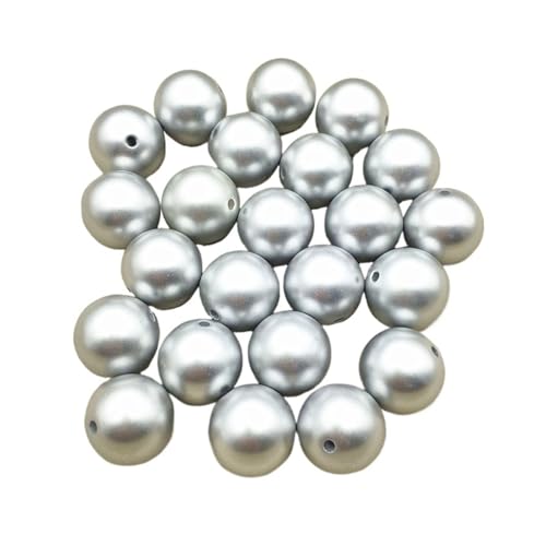WENH 12mm/16mm/20mm Acryl Matte Perlen Runde Perlen for Handgemachte Armband/Ohrring/Halskette DIY Teile. schmuck Erkenntnisse(Matte silver color,16mm 200pcs) von WENH