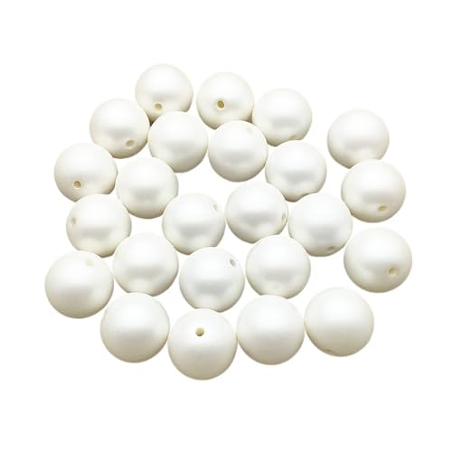 WENH 12mm/16mm/20mm Acryl Matte Perlen Runde Perlen for Handgemachte Armband/Ohrring/Halskette DIY Teile. schmuck Erkenntnisse(Matte white,16mm 200pcs) von WENH