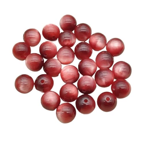 WENH 12mm 500 stücke Cat Eye Wirkung Harz Chunky Runde Perlen for Handgemachte Halskette DIY Teile. Schmuck Erkenntnisse & Komponenten(Red) von WENH