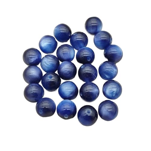 WENH 12mm 500 stücke Cat Eye Wirkung Harz Chunky Runde Perlen for Handgemachte Halskette DIY Teile. Schmuck Erkenntnisse & Komponenten(Royal blue) von WENH
