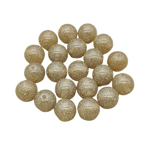 WENH 12mm: 500 stücke/16mm: 200 stücke Harz Pulver Runde Perlen for Handgemachte Armband/Halskette DIY Teile Schmuck Erkenntnisse & Komponente(Gold color,16mm 200pcs) von WENH