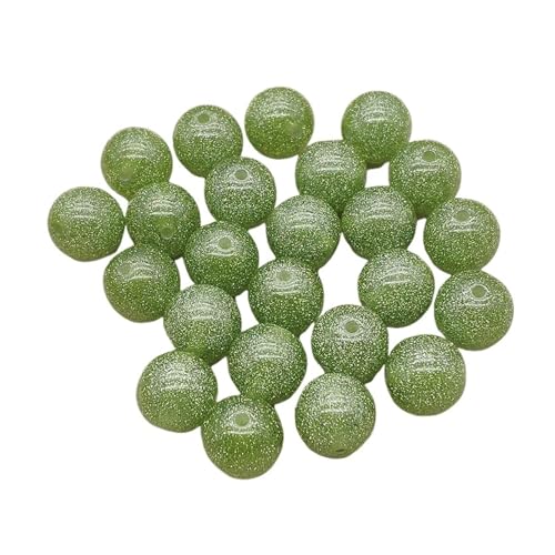 WENH 12mm: 500 stücke/16mm: 200 stücke Harz Pulver Runde Perlen for Handgemachte Armband/Halskette DIY Teile Schmuck Erkenntnisse & Komponente(Green,12mm 500pcs) von WENH
