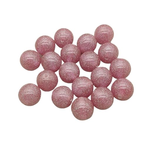 WENH 12mm: 500 stücke/16mm: 200 stücke Harz Pulver Runde Perlen for Handgemachte Armband/Halskette DIY Teile Schmuck Erkenntnisse & Komponente(Pink,16mm 200pcs) von WENH