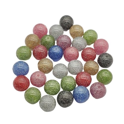 WENH 12mm: 500 stücke/16mm: 200 stücke Harz Pulver Runde Perlen for Handgemachte Armband/Halskette DIY Teile Schmuck Erkenntnisse & Komponente(Random mix,12mm 500pcs) von WENH