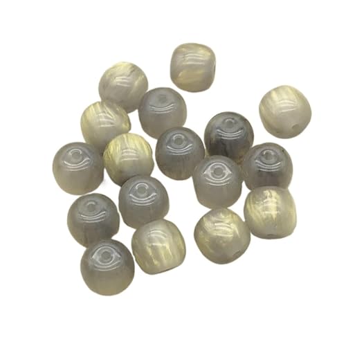 WENH 12x11mm 500 Stück Harz Marmor Effekt Zylindrische Perlen for handgefertigte Ohrringe/Halsketten DIY Teile. Schmuckzubehör & Komponenten(Gray) von WENH