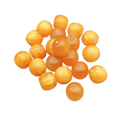 WENH 12x11mm 500 Stück Harz Marmor Effekt Zylindrische Perlen for handgefertigte Ohrringe/Halsketten DIY Teile. Schmuckzubehör & Komponenten(Orange) von WENH