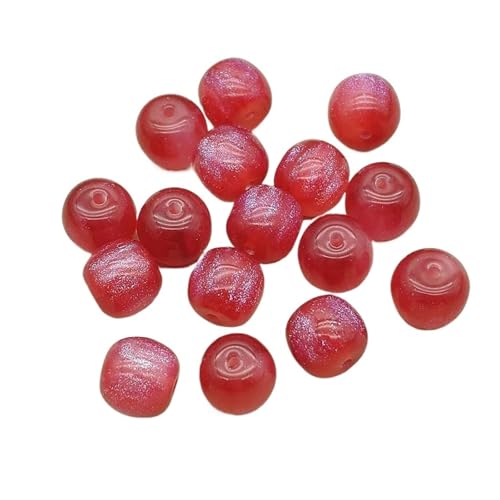 WENH 12x11mm 500 stücke Harz Pulver Wirkung Zylindrischen Perlen for Handgemachte Ohrring/Halskette DIY Teile. schmuck Erkenntnisse & Komponenten(Red) von WENH