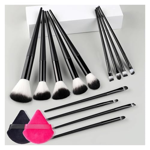 WENH 13/15Pcs Make-Up Pinsel Set Mit Puff Weichen, Flauschigen Foundation Pinsel Lidschatten Erröten Pulver Blending Make-Up Schönheit werkzeug for Beginnen(BW-2Puff) von WENH