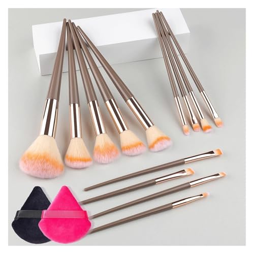 WENH 13/15Pcs Make-Up Pinsel Set Mit Puff Weichen, Flauschigen Foundation Pinsel Lidschatten Erröten Pulver Blending Make-Up Schönheit werkzeug for Beginnen(CG-2Puff) von WENH