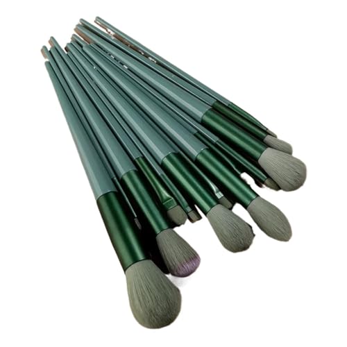 WENH 13-teiliges Make-up-Pinsel-Set for Lidschatten, Foundation, Damen-Kosmetikpinsel, Lidschatten, weiche Make-up-Werkzeugtasche(Green-no bag) von WENH