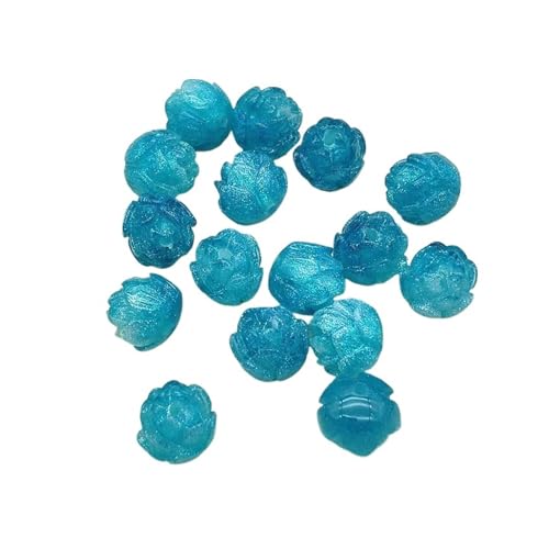 WENH 13mm 200 stücke Harz Pulver Wirkung Blume Perlen for Handgemachte Ohrring/Halskette DIY Teile. schmuck Erkenntnisse & Komponenten(Blue) von WENH
