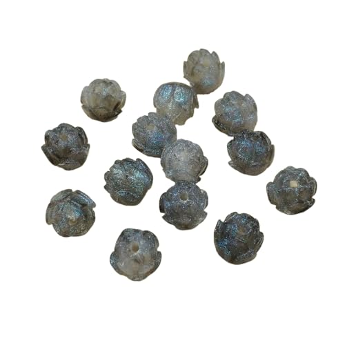 WENH 13mm 200 stücke Harz Pulver Wirkung Blume Perlen for Handgemachte Ohrring/Halskette DIY Teile. schmuck Erkenntnisse & Komponenten(Gray) von WENH