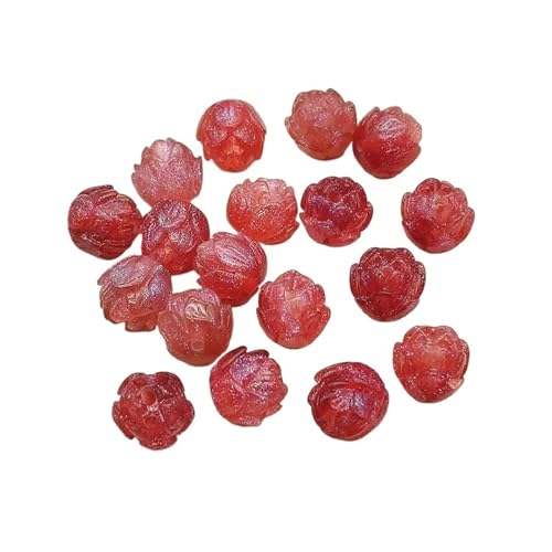 WENH 13mm 200 stücke Harz Pulver Wirkung Blume Perlen for Handgemachte Ohrring/Halskette DIY Teile. schmuck Erkenntnisse & Komponenten(Red) von WENH