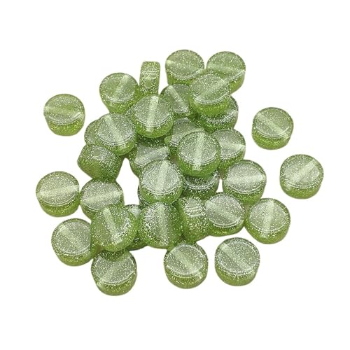 WENH 13x6mm 500 stücke Harz Pulver Münze Perlen for Handgemachte Ohrringe/Armband/Halskette Valentinstag Schmuck DIY Teile(Green) von WENH